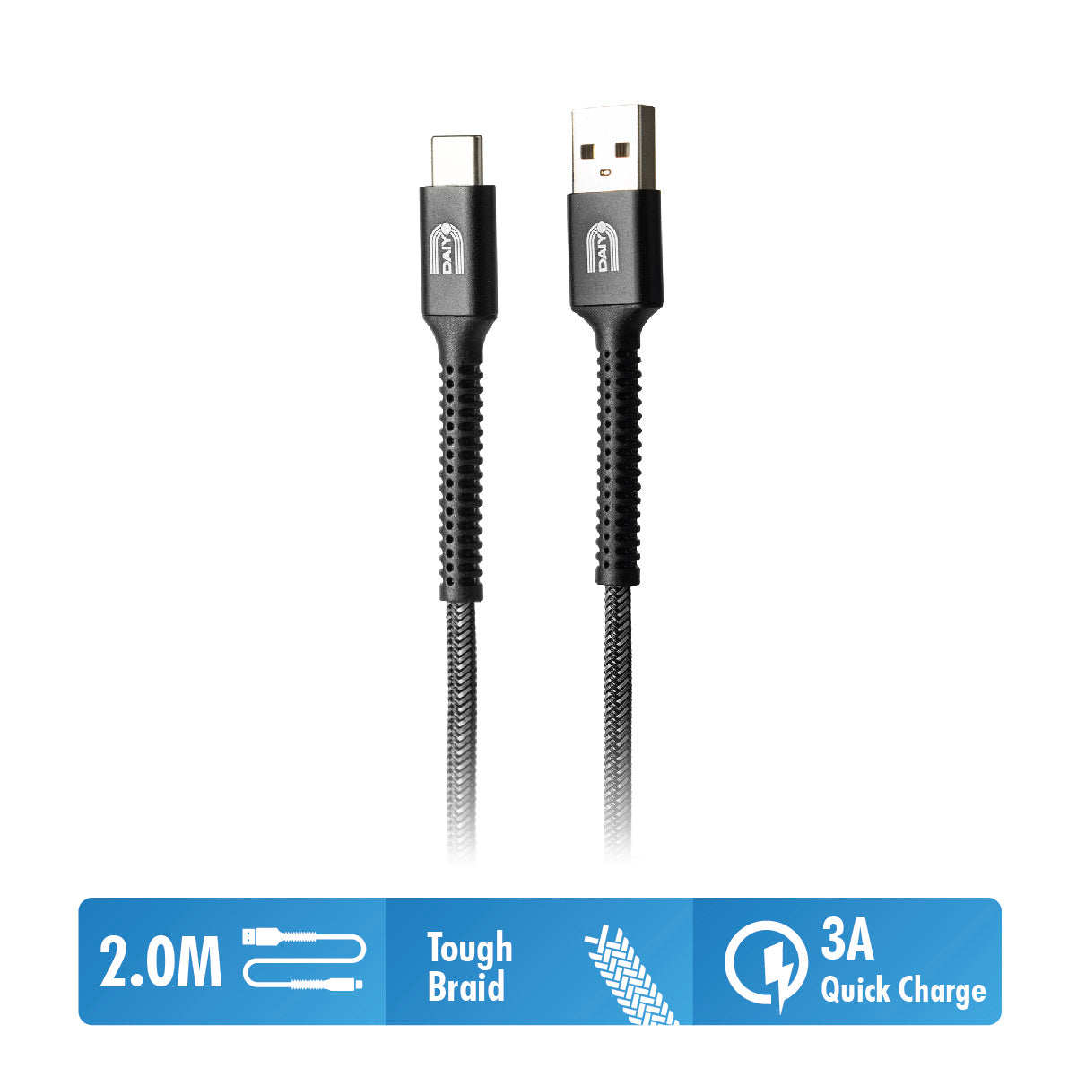 Daiyo CP 2612 TYPE C Fast Charging USB 2.0 - C Male / A Male 2m Cable