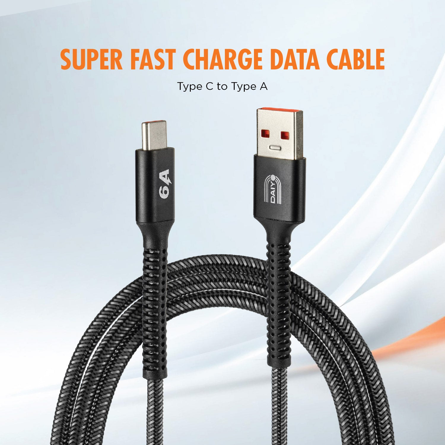 Daiyo CP 2618 6A Super Fast Charging TYPE C USB - C Male / A Male 1.5m Cable