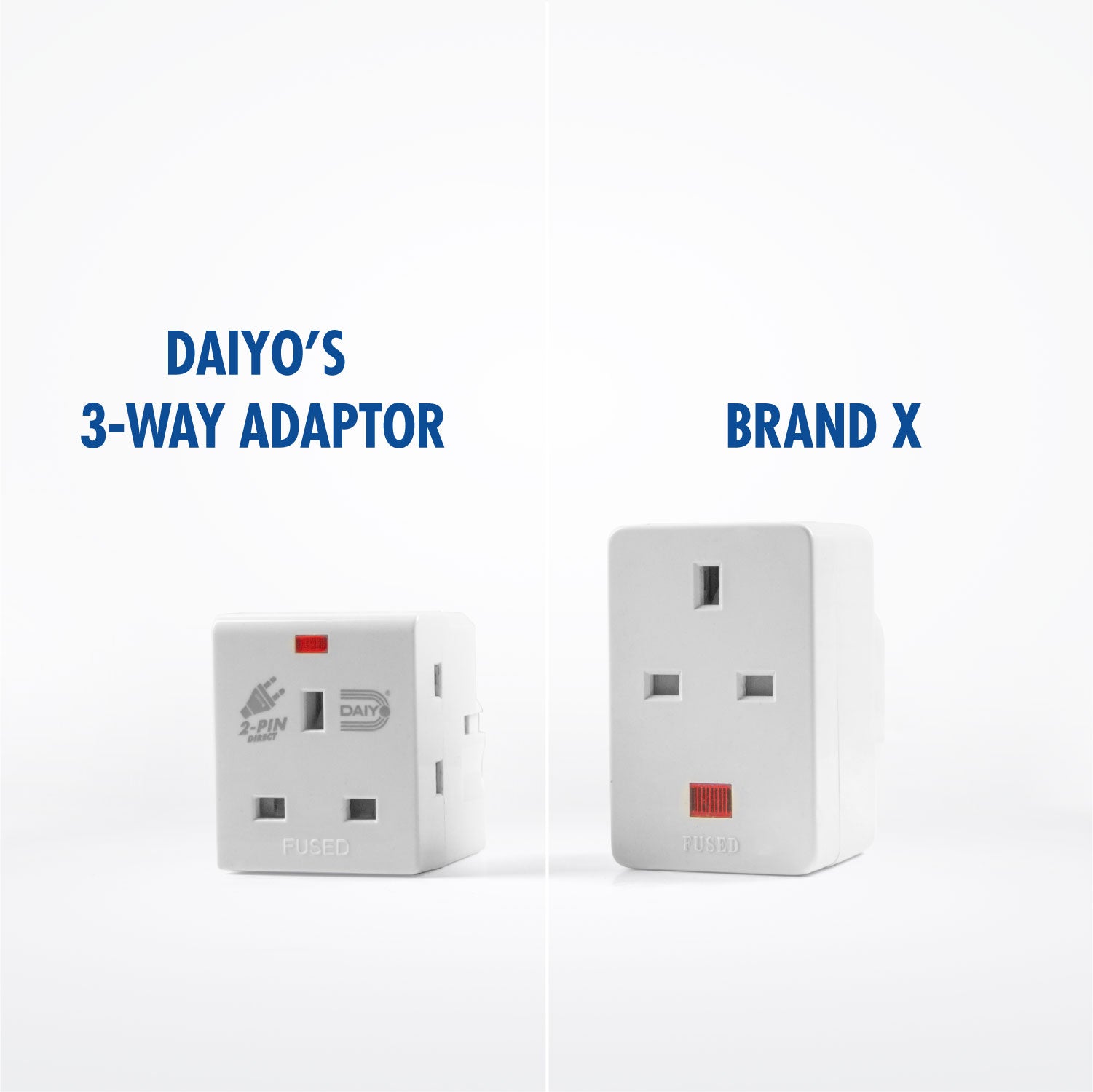 Daiyo DE 290 3 Way Multi Adaptor With Neon X 2 Pieces