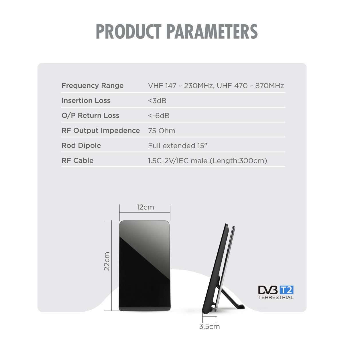 Daiyo EU 1703 Digital Indoor Slim Passive Antenna