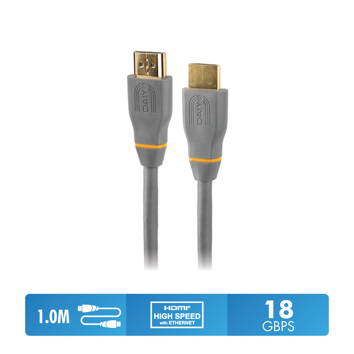 Daiyo TA 5661 HD Series 4K Ultra High Definition (UHD) HDMI Ver 2.0 Cable Length 1.2m 24K Gold Connector