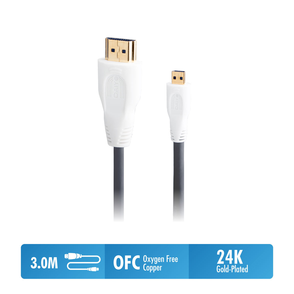 Daiyo TA 5668 Digital 4K Micro HDMI Cable 3.0m