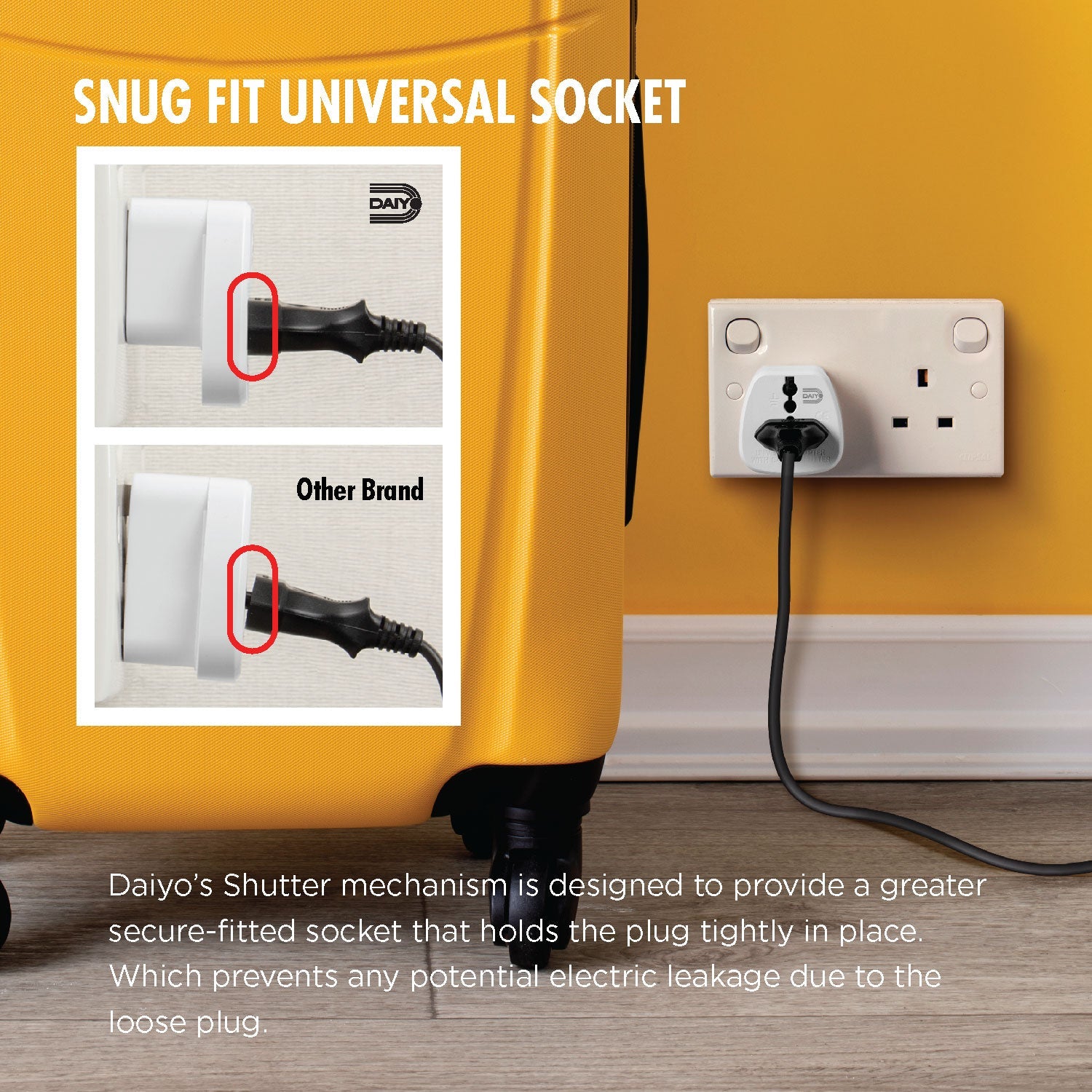 Traveller Adaptor DE 201 UK 3-Prong With Earth X 2 Pieces | Brunei, Hong Kong, Iraq, Ireland, Jordan, Kuwait, Macau, Malaysia