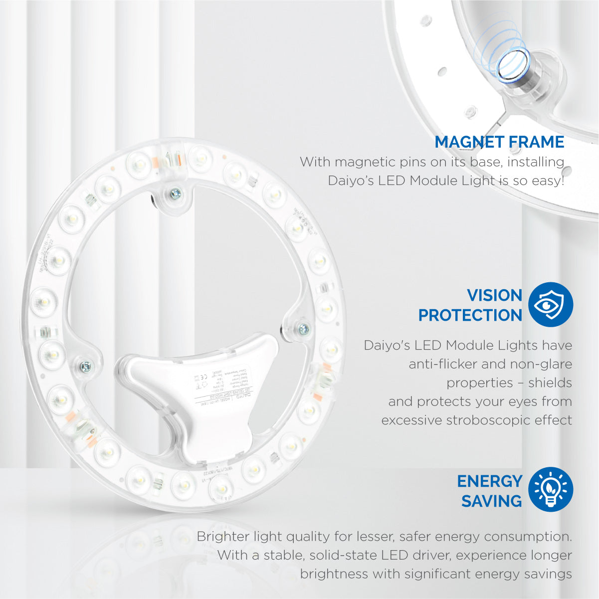 Daiyo LM 171-DL 18W LED Circular Replacement Magnetic Base Ceiling Panel (Day Light)