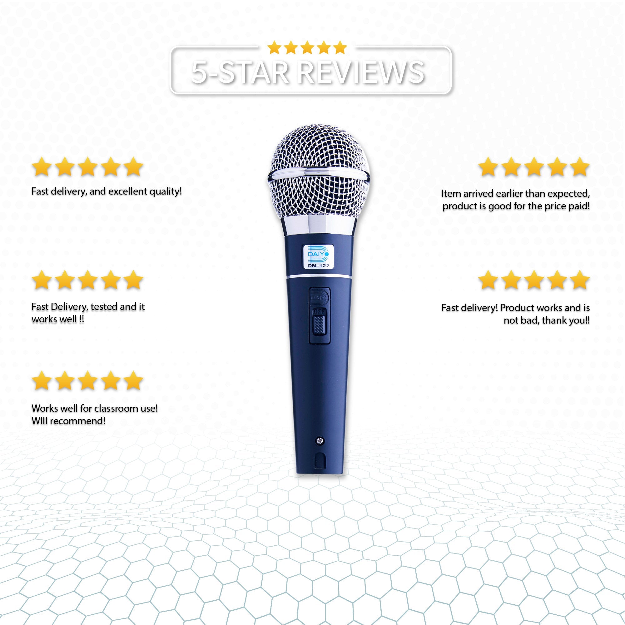 Daiyo DM 122 Dynamic Microphone (Silver)