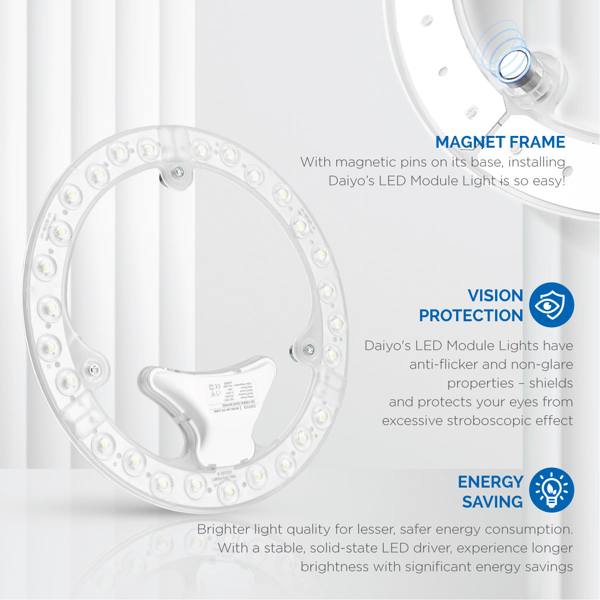 Daiyo LM 176-DL 24W LED Circular Replacement Magnetic Base Ceiling Panel (Day Light)