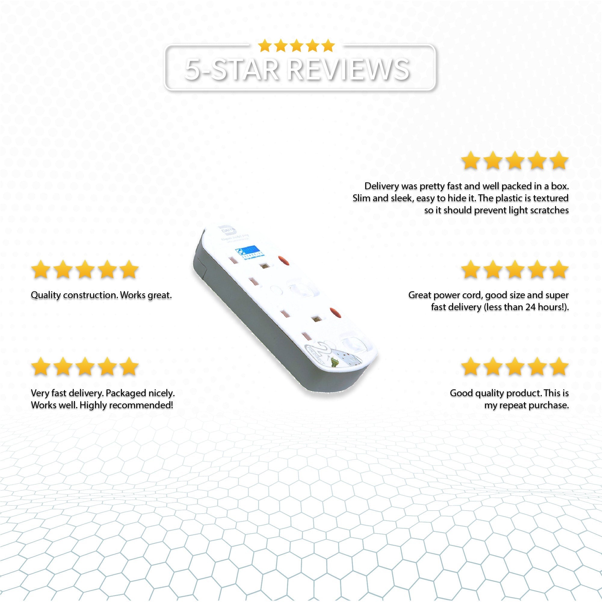 Daiyo DE 292 2 Way Elegant Surge Protector Power Extension Socket Strip with 2 Meter Power Cord
