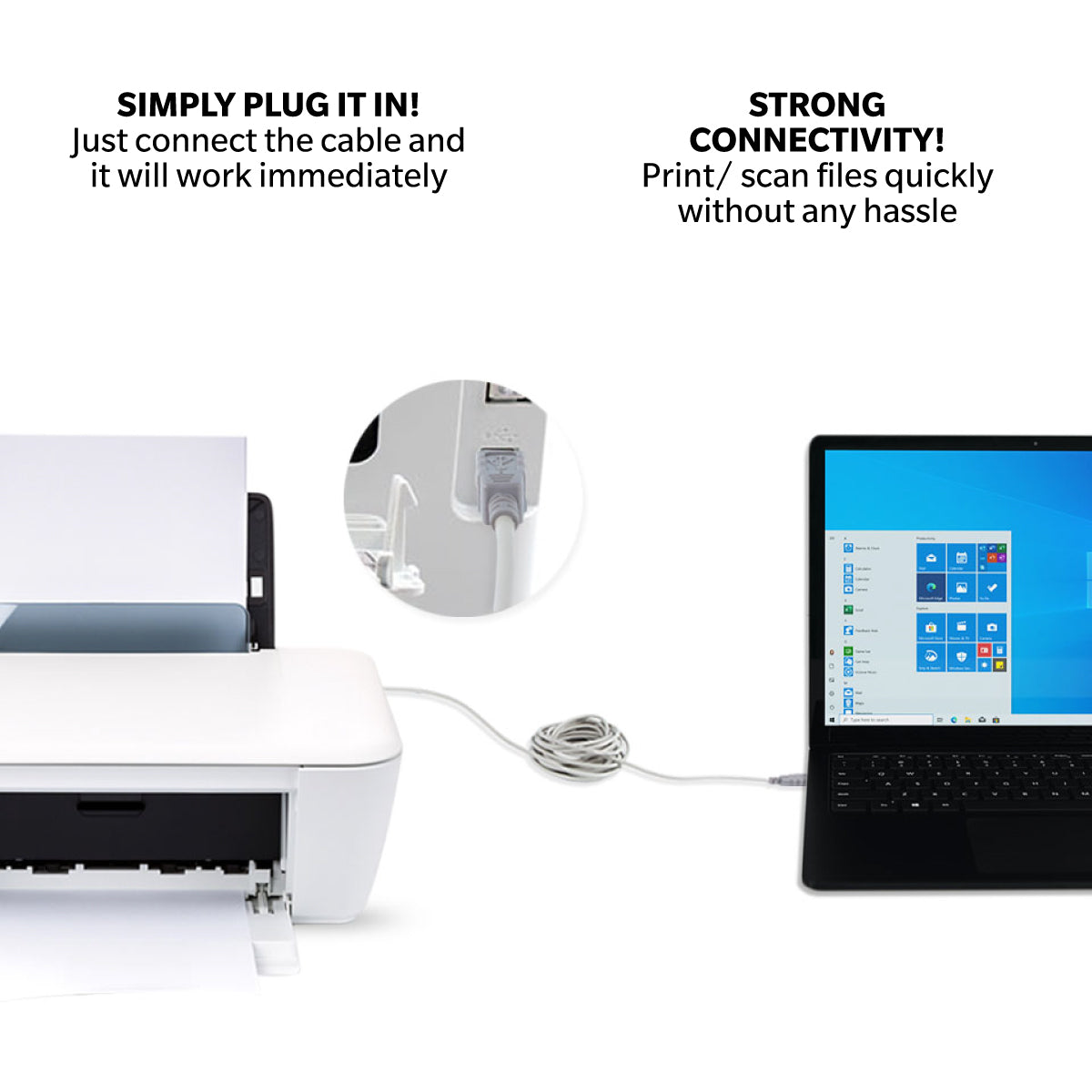 Daiyo CP 2502 USB 2.0 A Male to B Male Printer Cable 3m