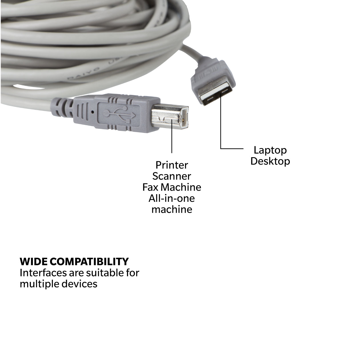 Daiyo CP 2502 USB 2.0 A Male to B Male Printer Cable 3m