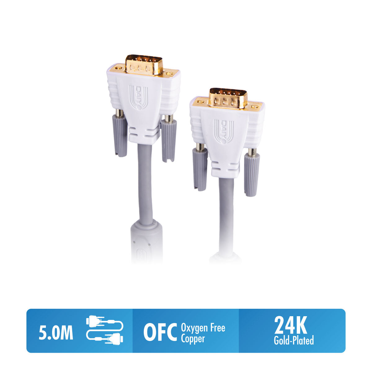 Daiyo CP 2535 High Resolution VGA with Ferrite Cores Cable 5.0m