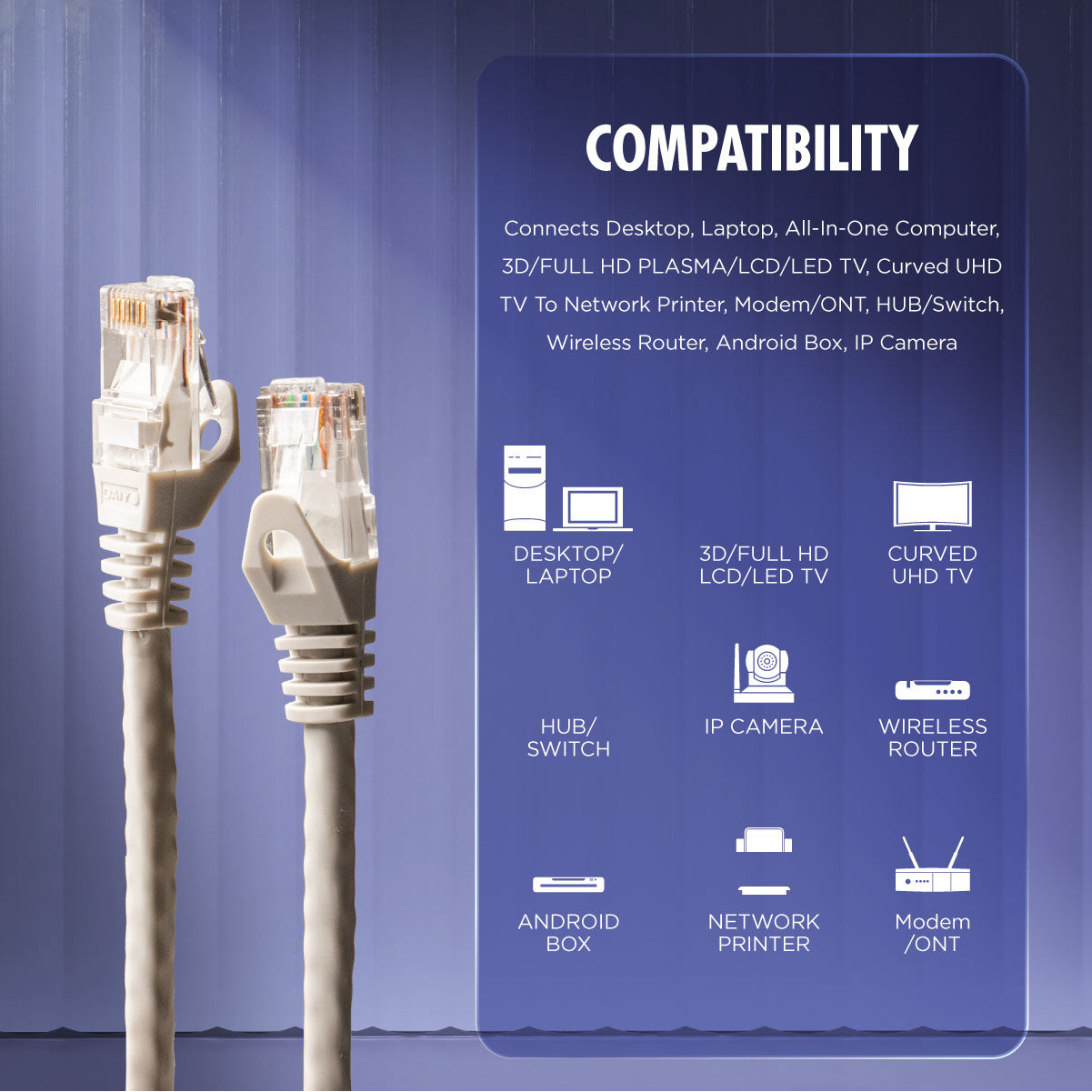 Daiyo CP 2528 RJ-45 LAN Ethernet UTP CAT.6 Cable 5m