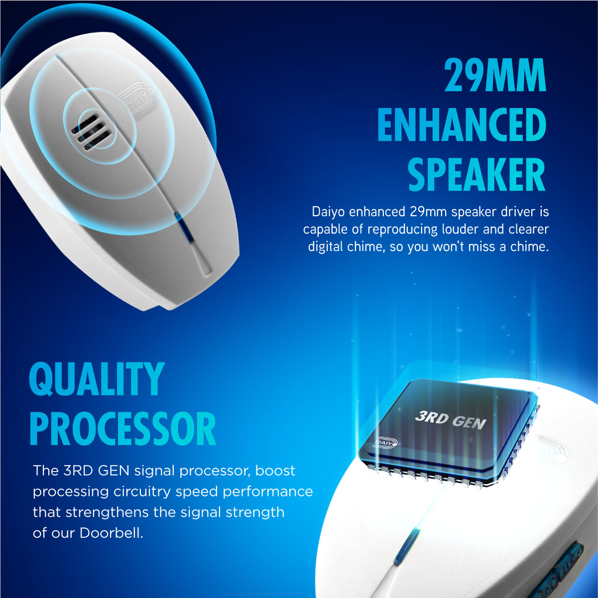 Daiyo DDB 39W Wireless Digital Door Bell (AC Powered)