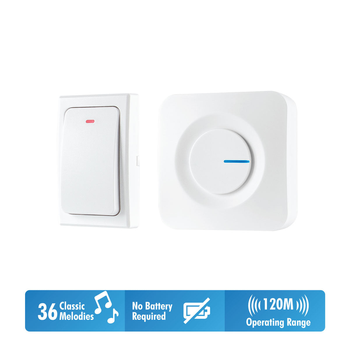 Daiyo DDB 47W Wireless Digital Kinetic Doorbell (Battery Free Switch)