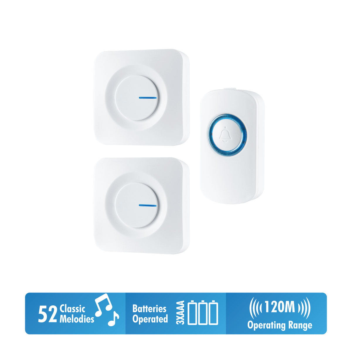 Daiyo DDB 50W-2 Wireless Digital Dual Doorbell (2 Doorbell 1 Switch)