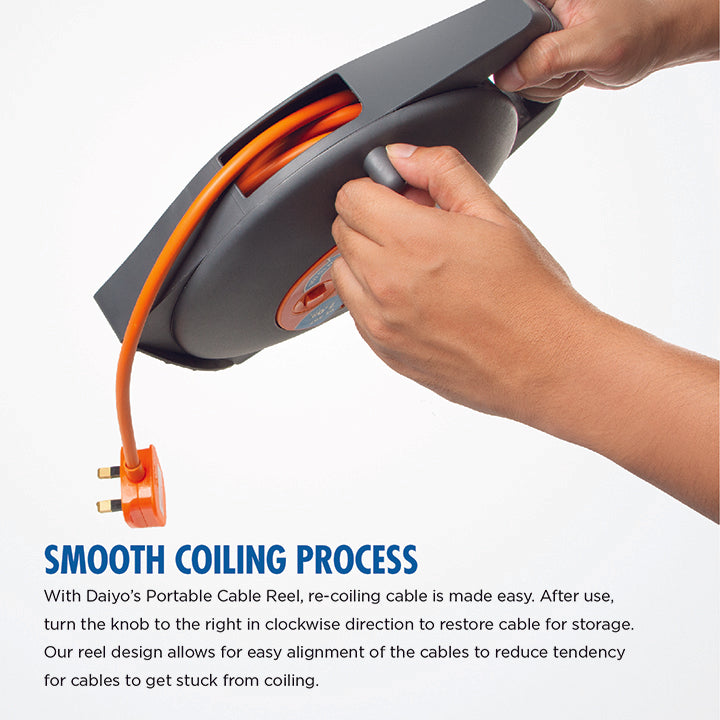 Daiyo DE 306 Portable Cable Reel/ Extension Cable Roll 5m