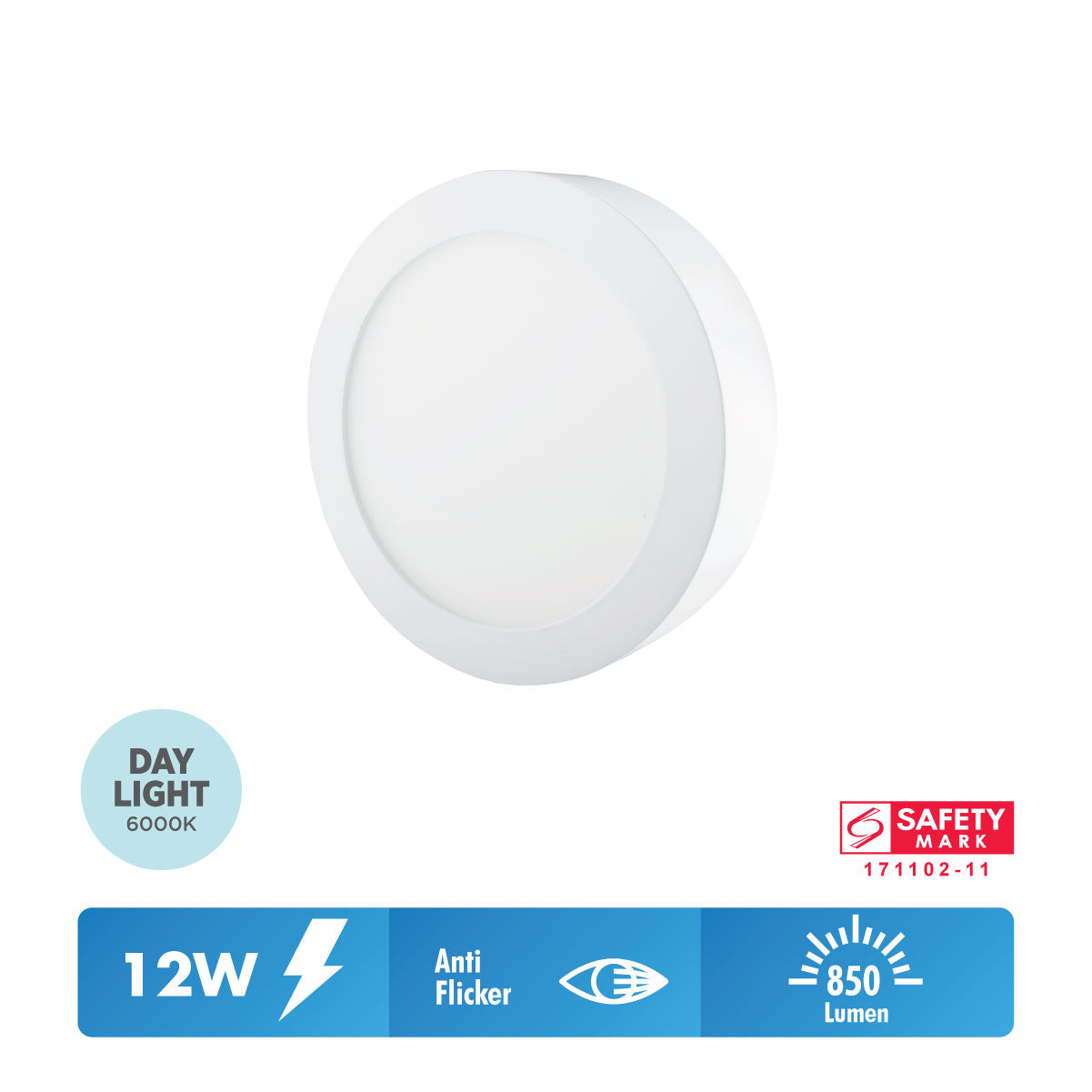 Daiyo LPR 71-DL 12W LED Surfaced Panel Light Round Shape (Day Light)