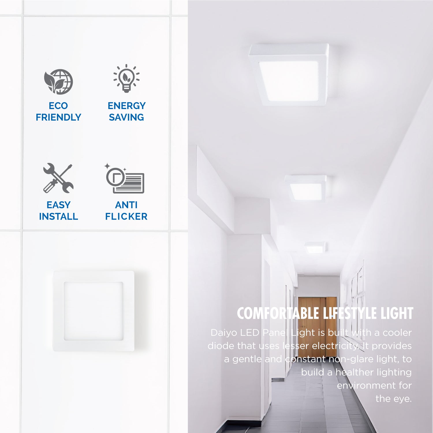 Daiyo LPS 153-DL 24W LED Surfaced Panel Light Square Shape (Day Light)