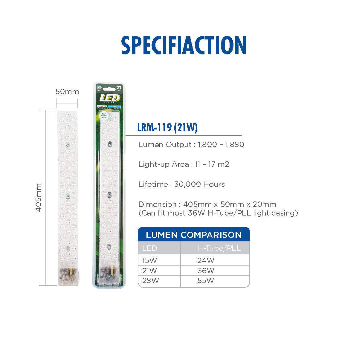 Daiyo LRM 119-DL 21W LED Rectangle Module Light (Day Light)