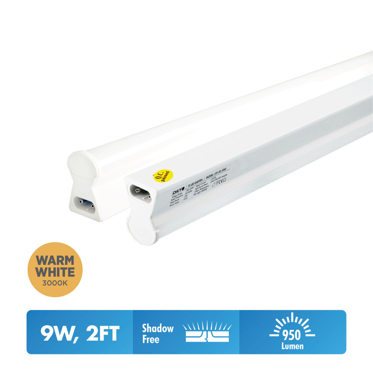 Daiyo LT5-51-WW 9W LED T-5 Batten Light (Warm White)