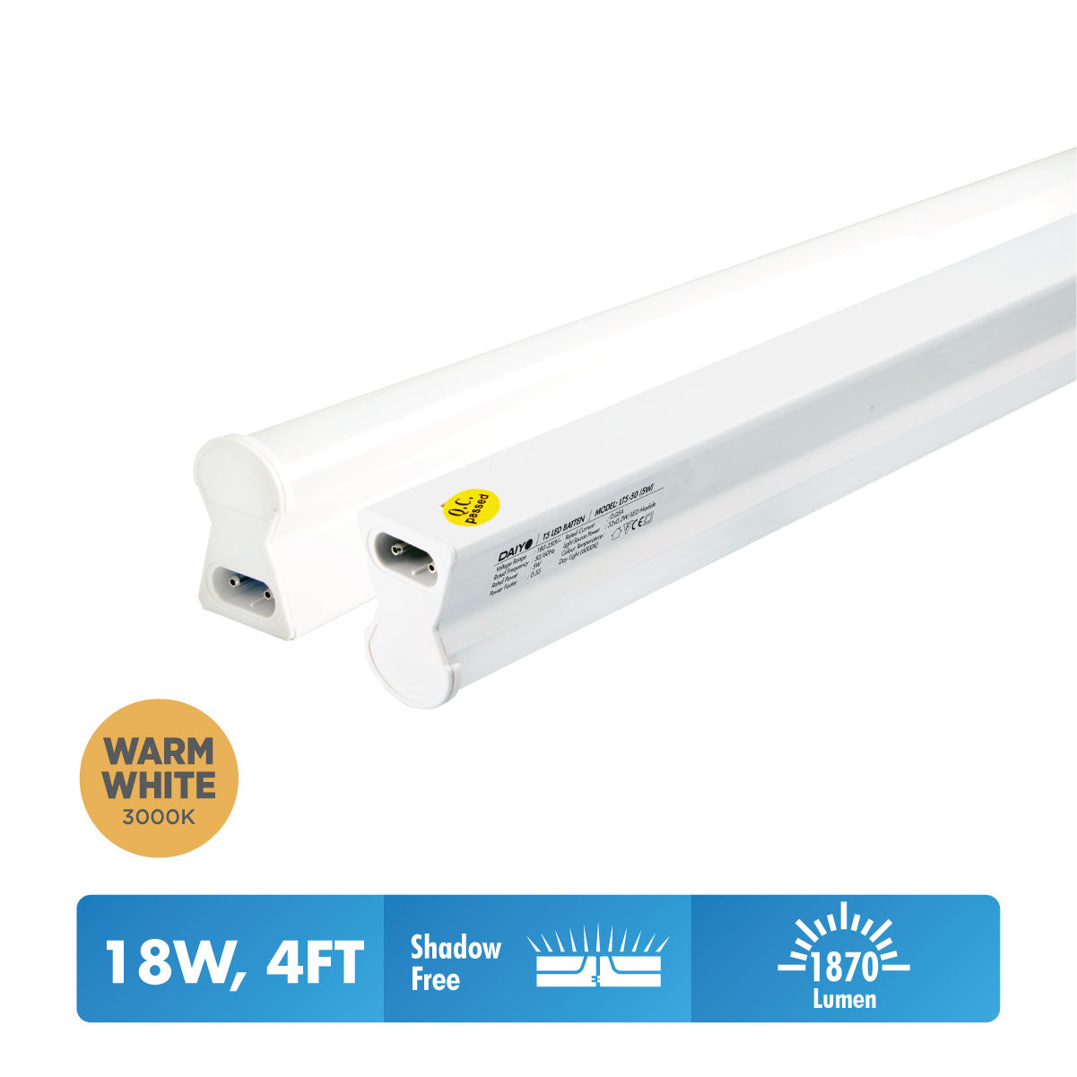 Daiyo LT5-59-WW 18W LED T-5 Batten Light (Warm White)