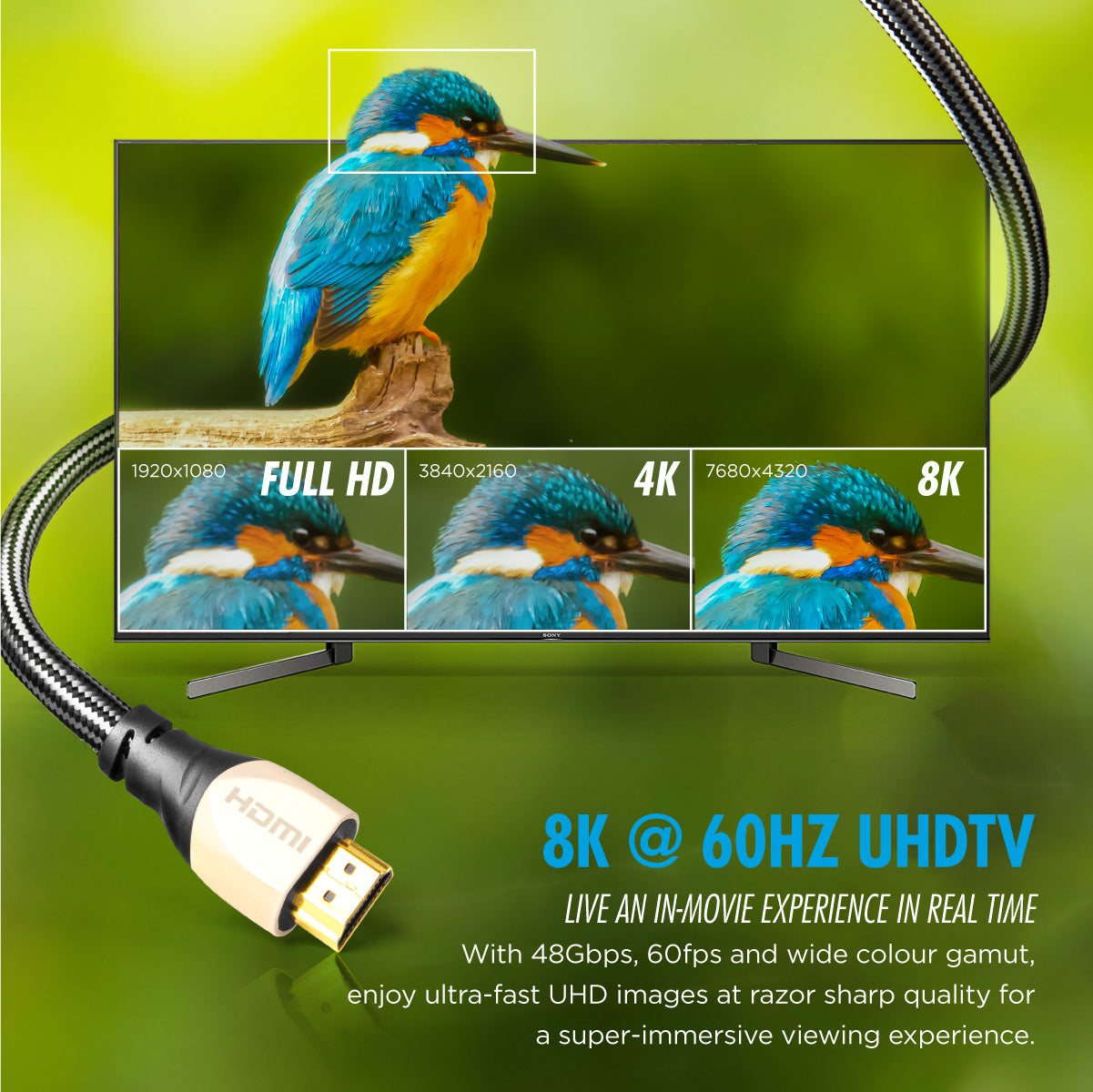 Daiyo SC 6361 8K Ultra High Speed HDMI Cable 2.1 Version 1.0m