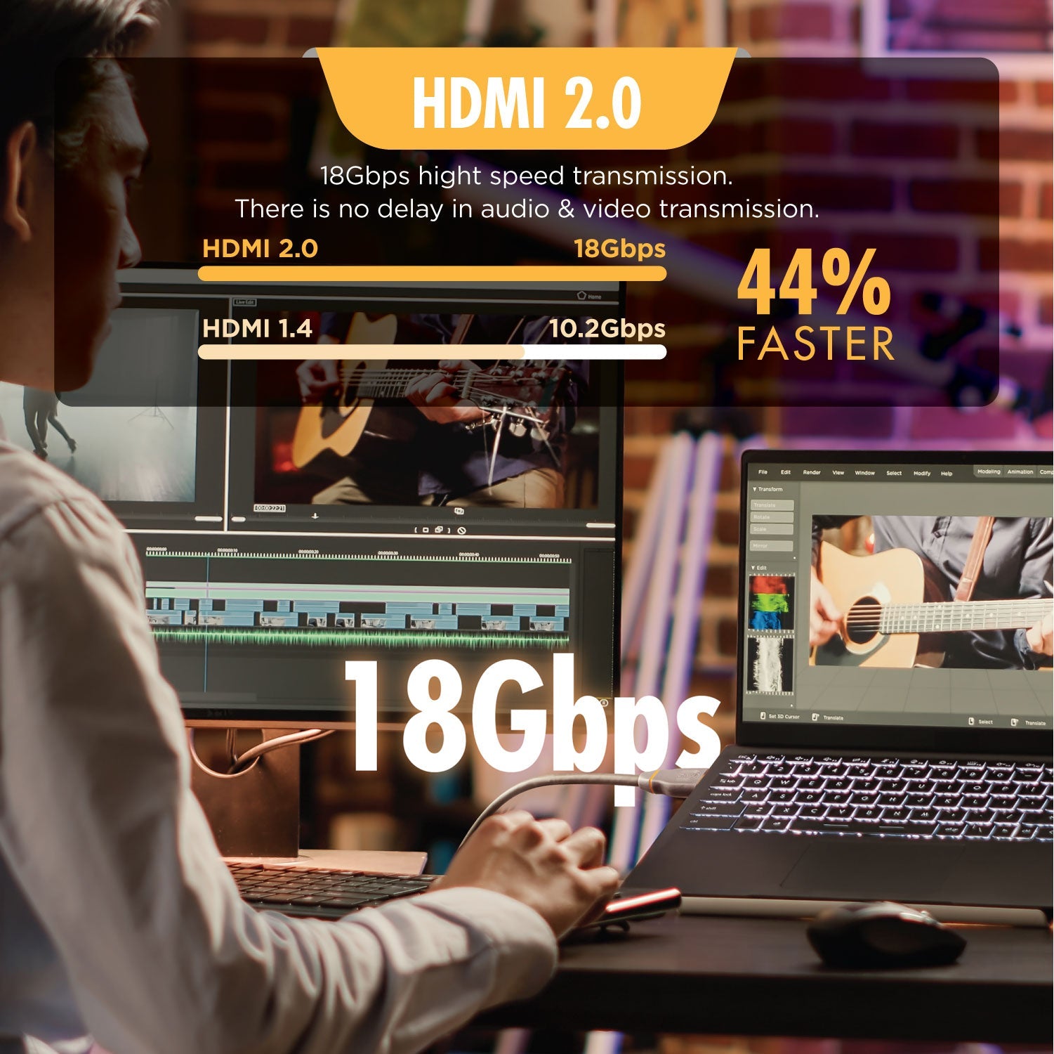 Daiyo TA 5662 HD Series 4K Ultra High Definition (UHD) HDMI Ver 2.0 Cable Length 2m 24K Gold Connector