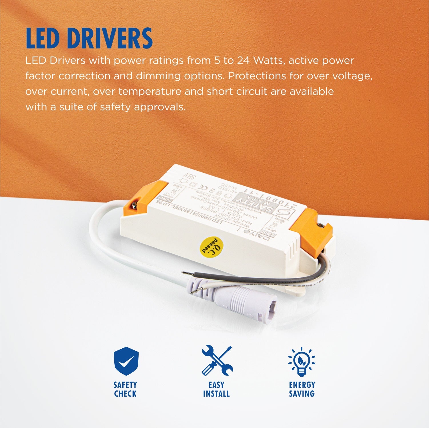 Daiyo LD 95 19-24W LED Driver / 5521 DC Plug 280mA