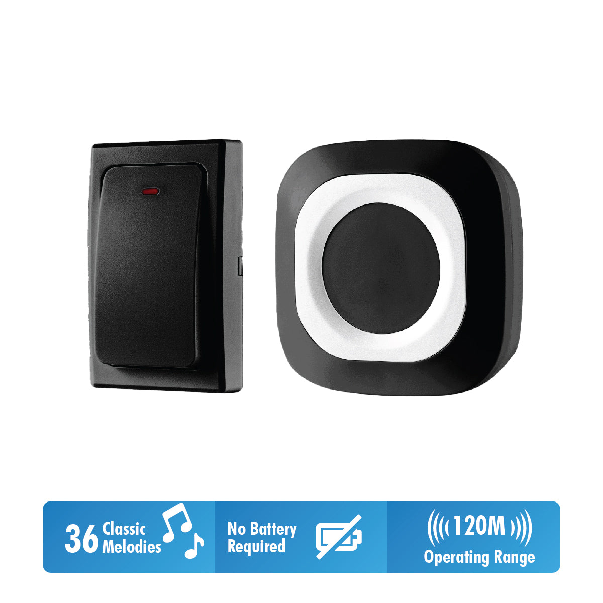 Daiyo DDB 51W Wireless Digital Kinetic Doorbell (Battery Free Switch)