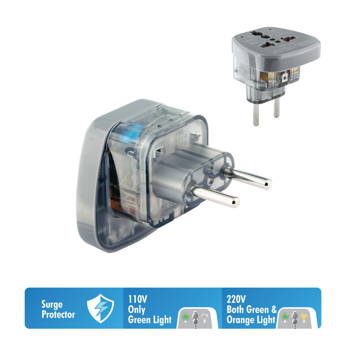 Daiyo DE 234 Traveller Adaptor European 2-Prong | Brazil, China, Egypt