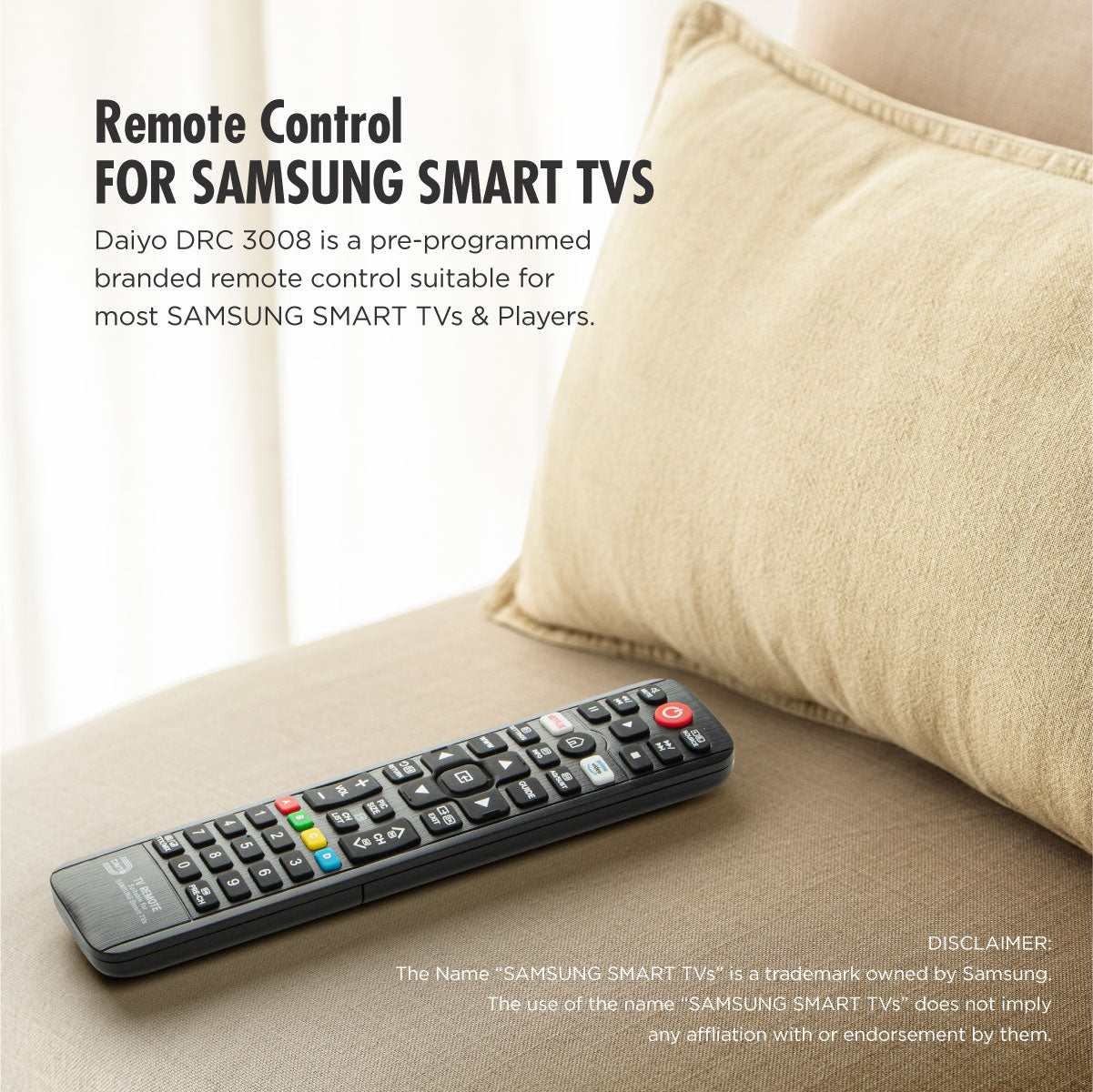 Daiyo DRC 3008 Remote Control for Samsung Smart TVs
