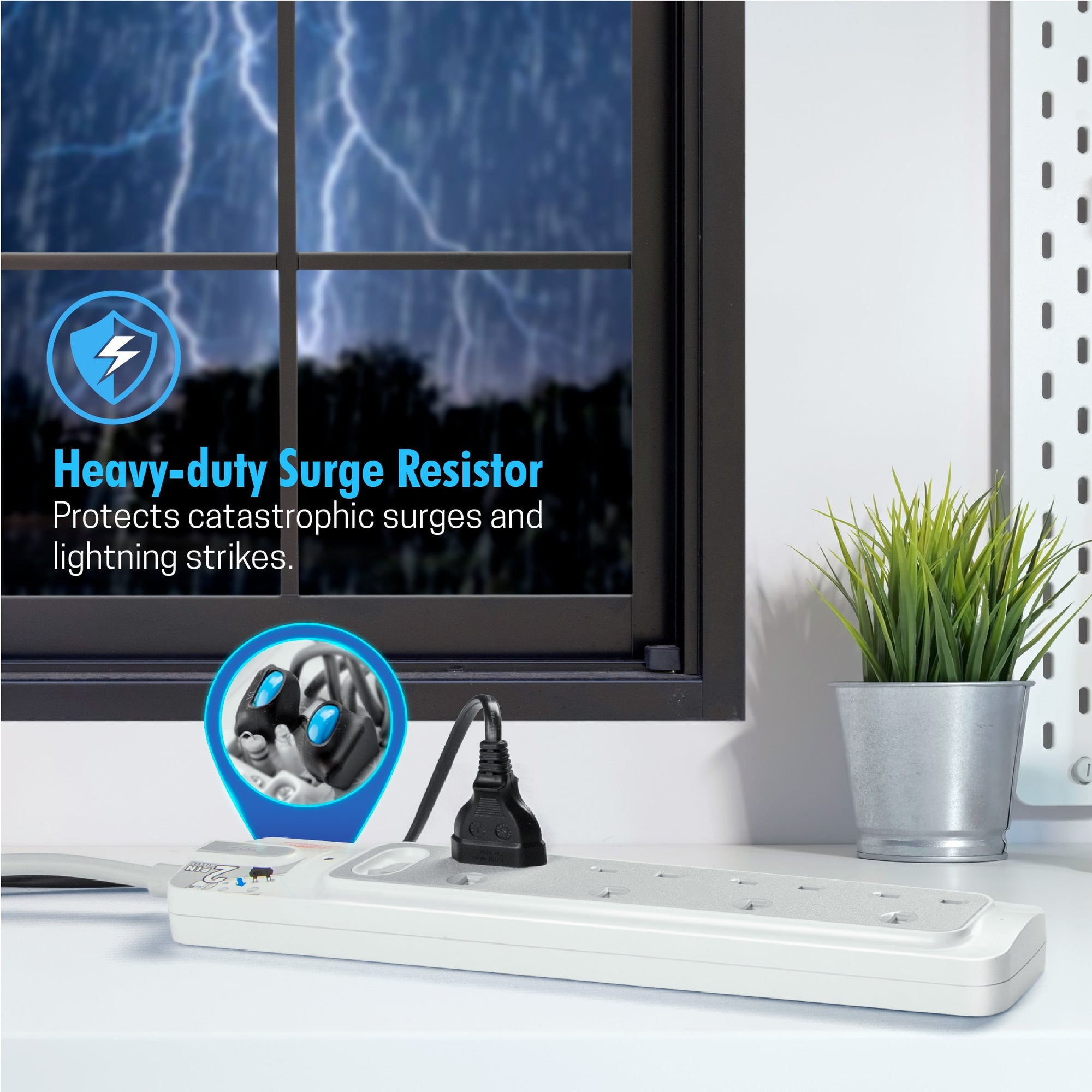 Daiyo DE 365 Master Switch Surge Protector 5 Way Extension Socket Stri