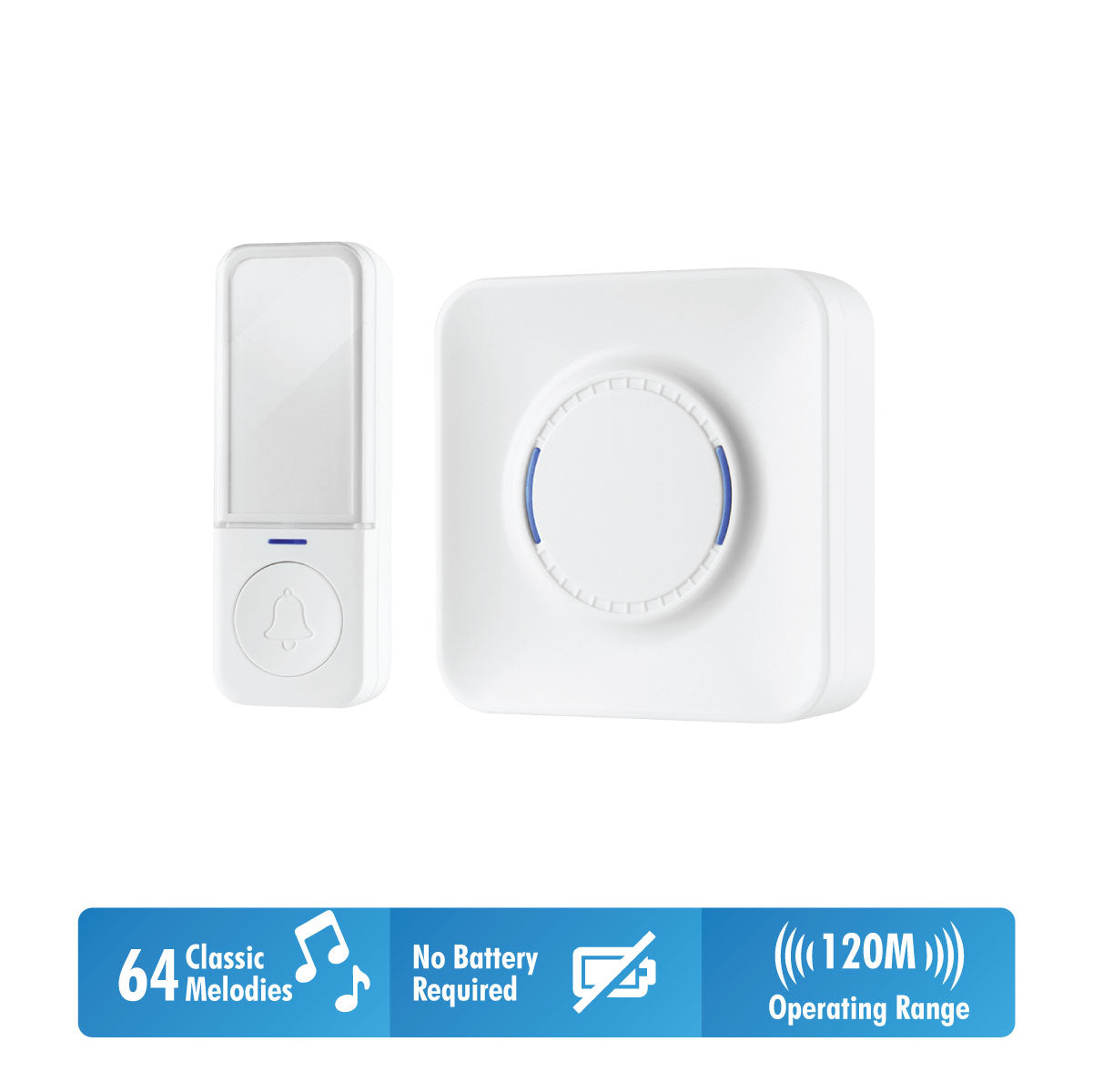 Daiyo DDB 48W Wireless Digital Kinetic Doorbell (Battery Free Switch)